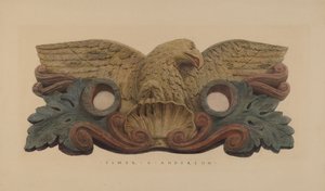 Soporte de manguera con insignia de compañía de bomberos de Elmer G. Anderson