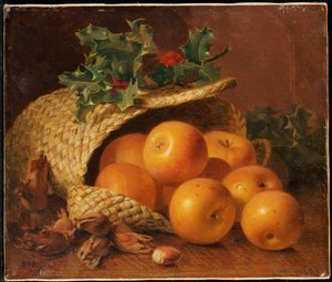 Naturaleza Muerta con Manzanas, Avellanas y Acebo, 1898 de Eloise Harriet Stannard