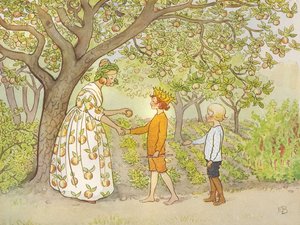 Lasse Liten en el jardín, 1923 00 de Elsa Beskow