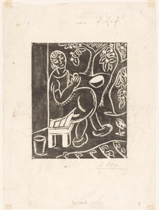Mujer en el sofá de Else Berg (signed by artist)