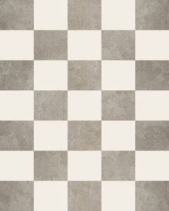 Tablero de ajedrez de hormigón gris