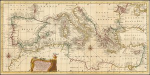 Mapa de 1748 - Carta exacta de los mares Mediterráneo y Adriático; con el archipiélago y parte del mar Negro