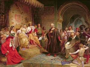 Colón ante la reina, 1843