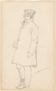 Hombre con gorra y abrigo de Emanuel Gottlieb Leutze