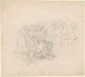 Hombres en Trajes del Siglo XVII [recto] de Emanuel Gottlieb Leutze