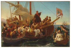 La partida de Colón de Palos en 1492, 1855