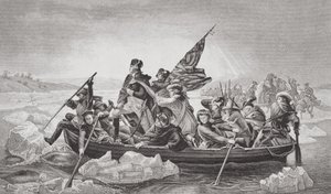 Washington cruzando el Delaware cerca de Trenton, Nueva Jersey, Navidad de 1776, de 