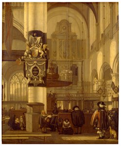 Interior de una iglesia (óleo sobre tabla) de Emanuel de Witte