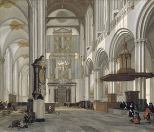 Interior de la Nieuwe Kerk, Ámsterdam, 1657 de Emanuel de Witte