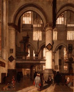 Interior de la Oude Kerk, Ámsterdam de Emanuel de Witte