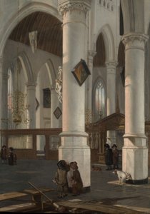 Interior de la Oude Kerk, Delft, probablemente 1650 de Emanuel de Witte