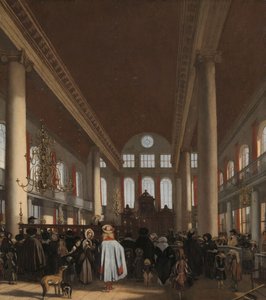 Interior de la Sinagoga Portuguesa en Ámsterdam, 1680