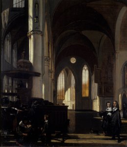 El interior de una iglesia gótica de Emanuel de Witte