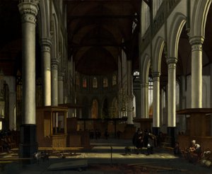 El interior de la Oude Kerk, Ámsterdam de Emanuel de Witte