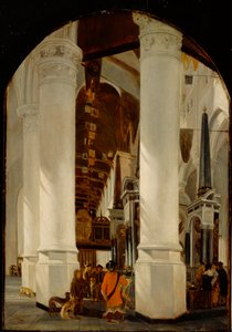 La Nieuwe Kerk en Delft con la tumba de Guillermo el Silencioso de Emanuel de Witte