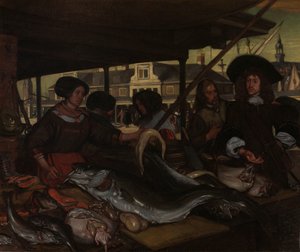 El Nieuwe Vismarkt (Nuevo Mercado del Pescado) en Ámsterdam de Emanuel de Witte