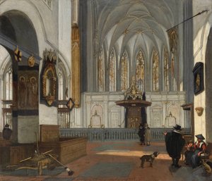 Vista del coro de la iglesia de San Juan en Utrecht, Países Bajos de Emanuel de Witte