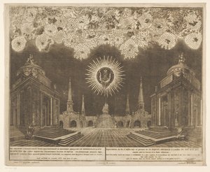 Vuurwerk en Moskou bij de viering van het einde van de Russisch-Turkse Oorlog, 1775 (Acto IV) Representación de Fuegos Artificiales, disparados en presencia de Su Majestad Imperial con motivo de las Celebraciones de la Paz concluidas entre Rusia y la Puert de Emel