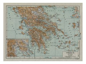Mapa de la Antigua Grecia, c. 1910