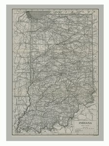 Mapa de Indiana, EE.UU., c1900s