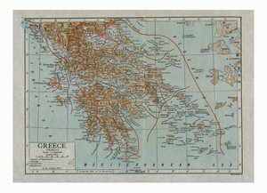 Mapa de la Grecia Moderna, c1910s