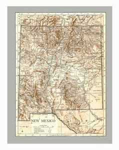 Mapa de Nuevo México, c1900s de Emery Walker