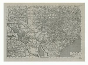 Mapa de Texas, EE.UU., c1910s de Emery Walker