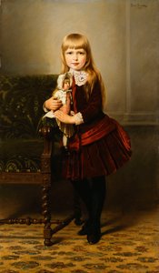 Retrato de una joven con una muñeca, 1887 de Emil Brack