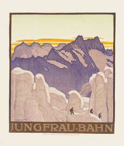 Jungfrau-Bahn, póster publicitario del ferrocarril de montaña Jungfrau de Emil Cardinaux