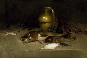 Bodegón con pescado de Emil Carlsen