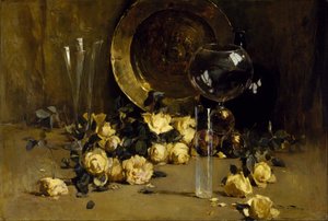 Bodegón con rosas amarillas de Emil Carlsen