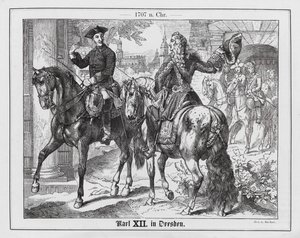 El rey Carlos XII de Suecia en Dresde de Emil Eugen Sachsse