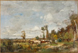 Ganado pastando en Holanda de Emil Jakob Schindler