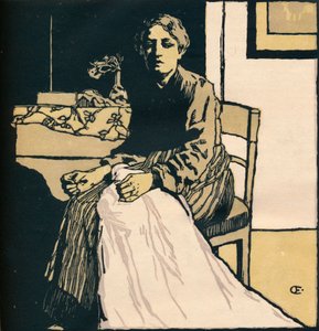 La Costurera, c1900 de Emil Orlik