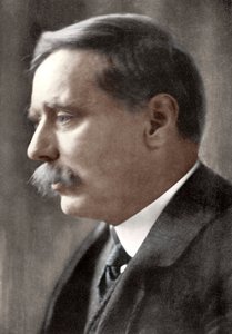 Herbert George Wells, novelista británico, 1914