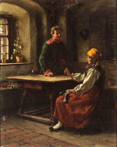 Oficial con campesino, 1887