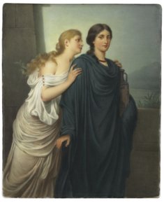 Placa rectangular, "Antígona e Ismene" de Emil Teschendorff