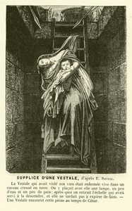 Ejecución de una Virgen Vestal por romper su voto de castidad, antigua Roma de Emile (after) Signol