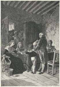 Luis XVI y su familia encarcelados en el Templo