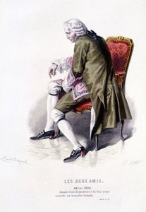 Obra completa de Beaumarchais (1732-1799) por Edouard Fournier. dibujo de Emile Bayard. Ed. Laplace, Sanchez et Cie, París 1876. Este es el Padre Melac en "Los dos amigos" de Emile Antoine Bayard