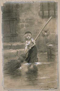 Cosette. Ilustración de Los Miserables de Victor Hugo, 1862
