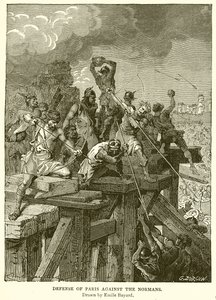 Defensa de París contra los normandos de Emile Antoine Bayard