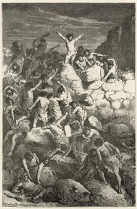 Los primeros combates regulares entre los hombres en la edad de piedra, o el campamento fortificado de Furfooz de Emile Antoine Bayard