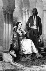 La señorita Tinne en su hogar en El Cairo, ilustración de 