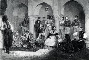 Miss Tinne con su personal doméstico, Argel, ilustración de 