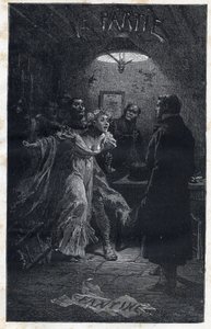 Monsieur Madeleine acude al rescate de Fantine en el momento de su arresto por Javert - Ilustración de Emile Bayard para “Los miserables - Primera parte: Fantine” de Victor Hugo 1862 de Emile Antoine Bayard
