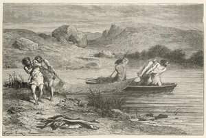 Pescadores en la época de la piedra pulida de Emile Antoine Bayard
