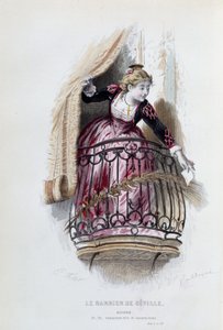 Rosine en "El barbero de Sevilla" por Pierre Augustin Caron de Beaumarchais (1732-1799), dibujos de Emile Bayard (1837-1891) de Emile Antoine Bayard