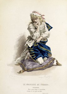 Suzanne en “Las bodas de Fígaro” - en “Obras completas de Beaumarchais”, dibujos de Emile Bayard, ed. Laplace Sanchez & cie, París de Emile Antoine Bayard