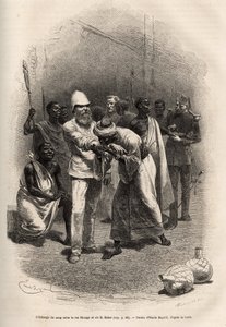 El intercambio de sangre entre el Rey Rionga y Sir Baker, después de beber una gran cantidad de sidra de plátano y pasar una noche en vela y ayuno, se lleva a cabo la ceremonia, cada uno a su vez se corta los antebrazos y bebe una gota de sangre, luego Rio de Emile Antoine Bayard